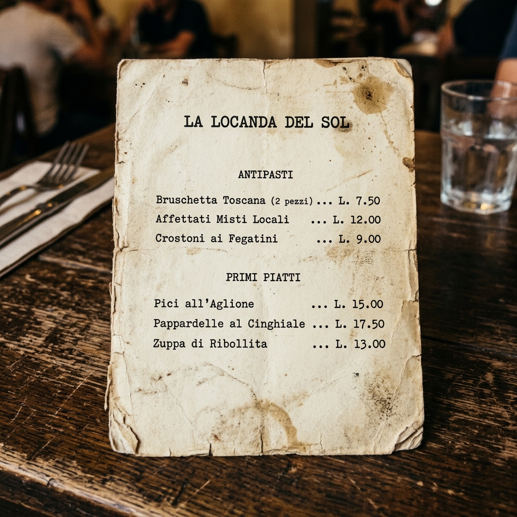 Traditional Old Paper Menu